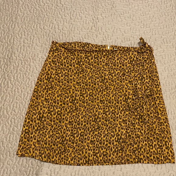 GB girls Dresses & Skirts - GB girls Brown Leopard Print Mini Skirt with Side Ties